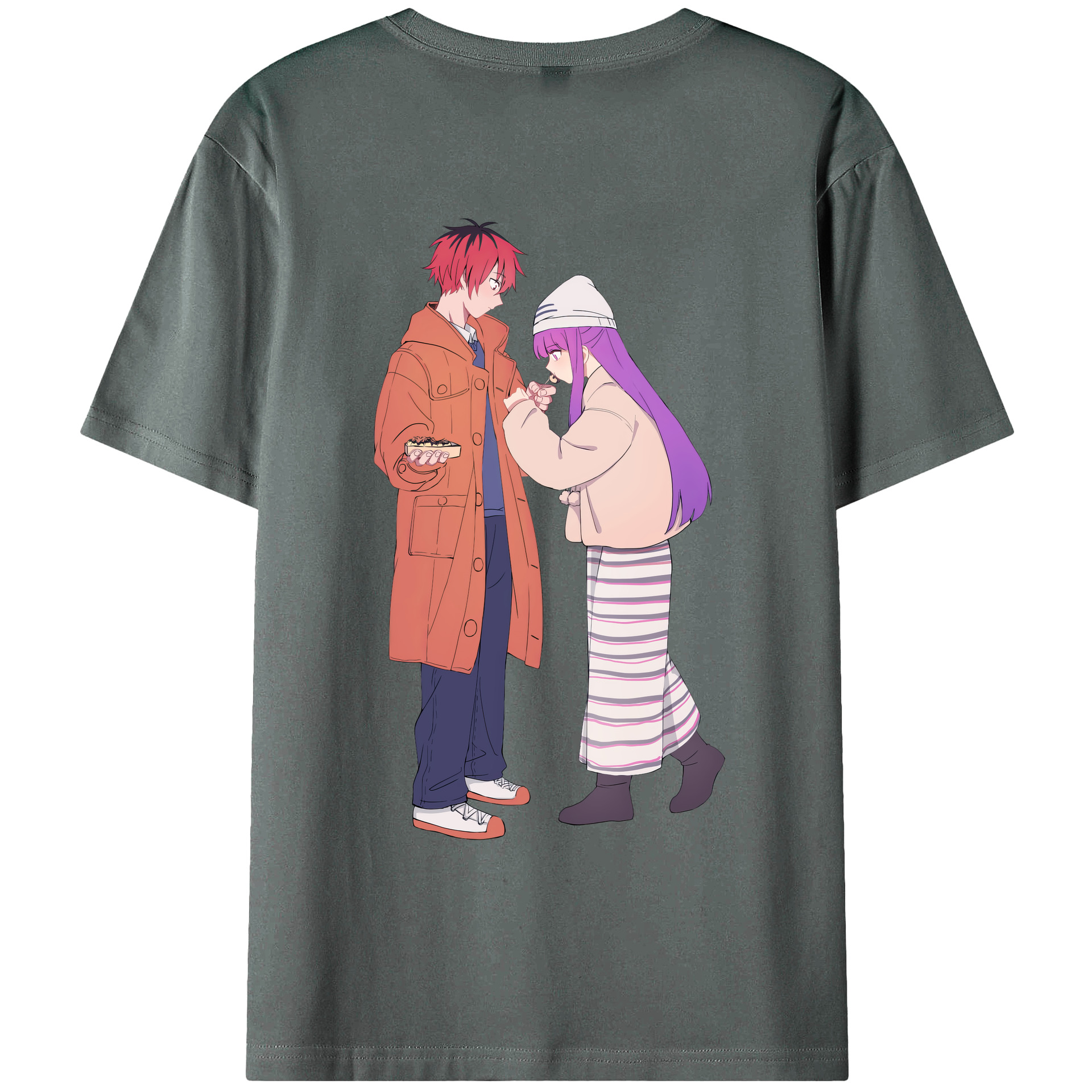 （画像用） 葬送のフリーレン Frieren 綿100％ メンズ半袖Tシャツ（バックプリント） 通気性